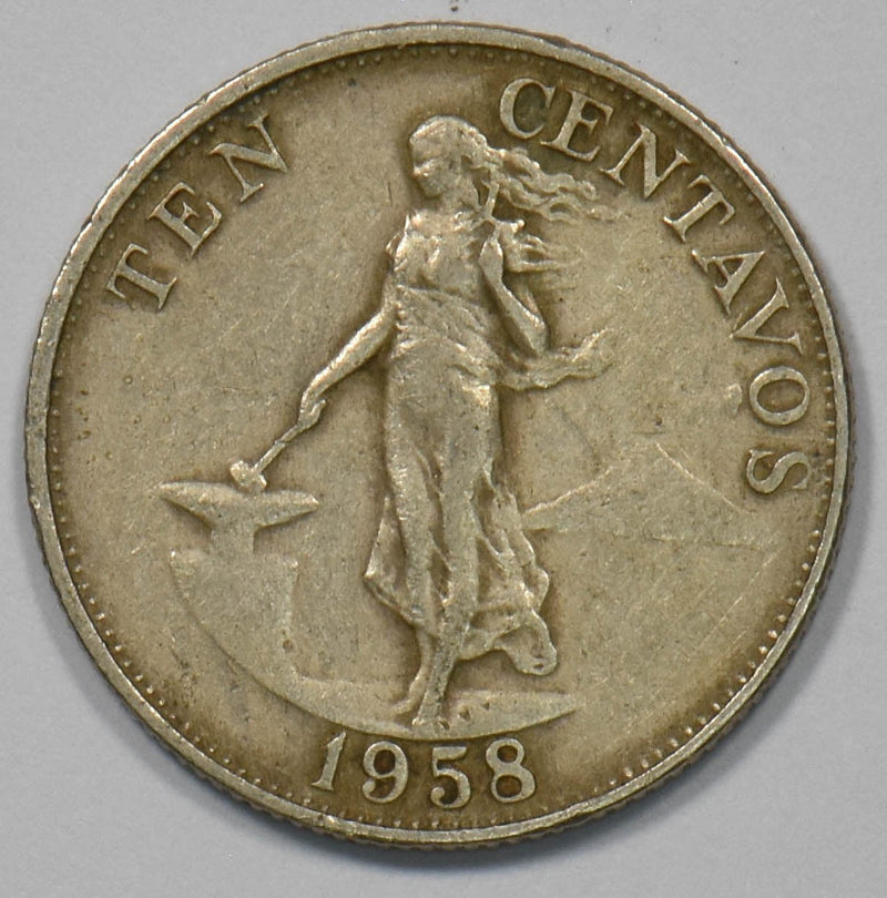 Philippines 1958 10 Centavos Lady Liberty P902821 combine shipping0