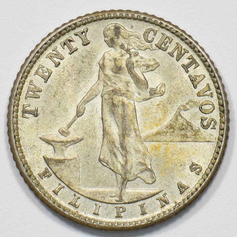 Philippines 1944-D Commonwealth 20 Centavos Silver P1510940