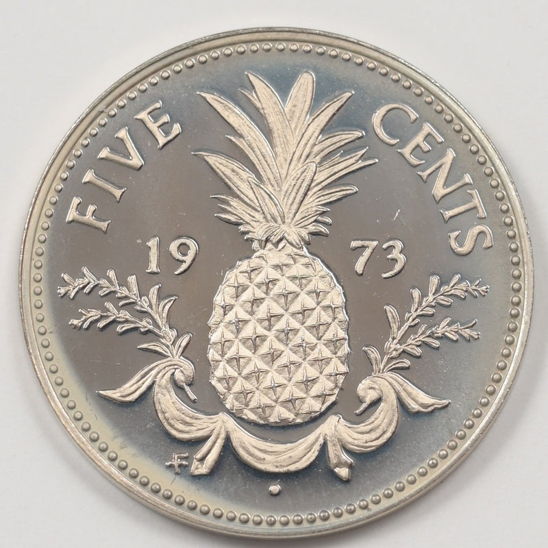 Bahamas 1973-FM Elizabeth II-Pineapple 5 Cents Proof P9040600