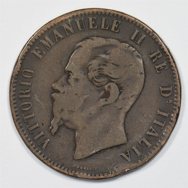Italy 1863 Vittorio Emanuele II 10 Centesimi P9025620