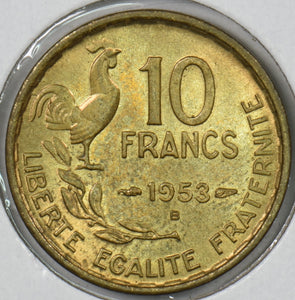 France 1953 B 10 Francs Rooster P190613 combine shipping1