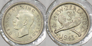 New Zealand 1943 3 Pence P290374 combine shipping0