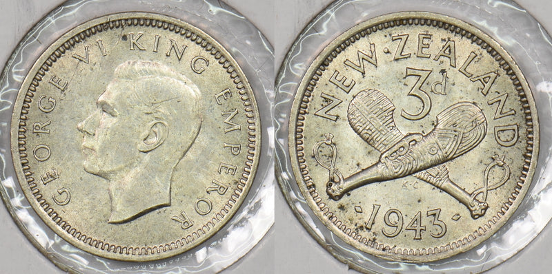 New Zealand 1943 3 Pence P290374 combine shipping0