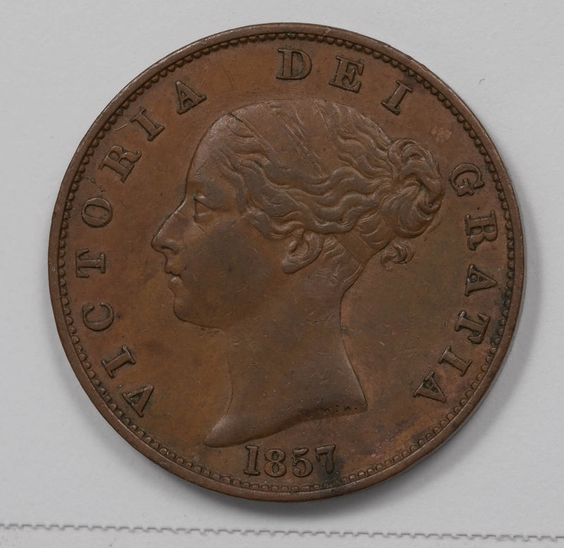 Great Britain 1857 Half Penny Queen Victoria P490495 combine shipping0