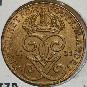 Sweden 1921 2 Ore CH UNC P490063 combine shipping0