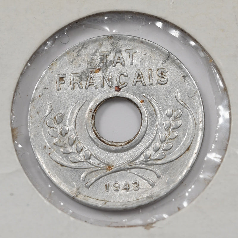 French Indochina 1943 Vinchy France 5 Cents P1516130
