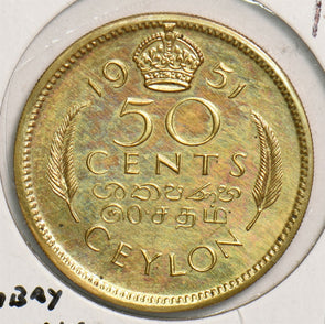 Ceylon 1951 50 Cents Proof P290210 combine shipping2