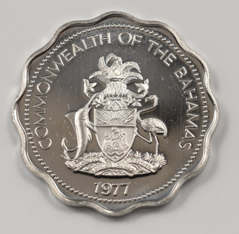 Bahamas 1977-FM Elizabeth II- Two Bonefish 10 Cents Proof P9040520