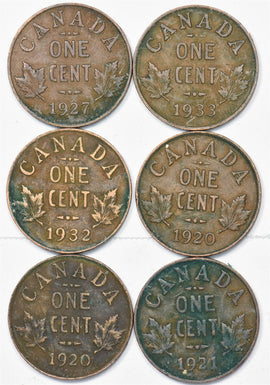 Canada 1920-1933 Cent Lot of 6 George V P903487 combine shipping1