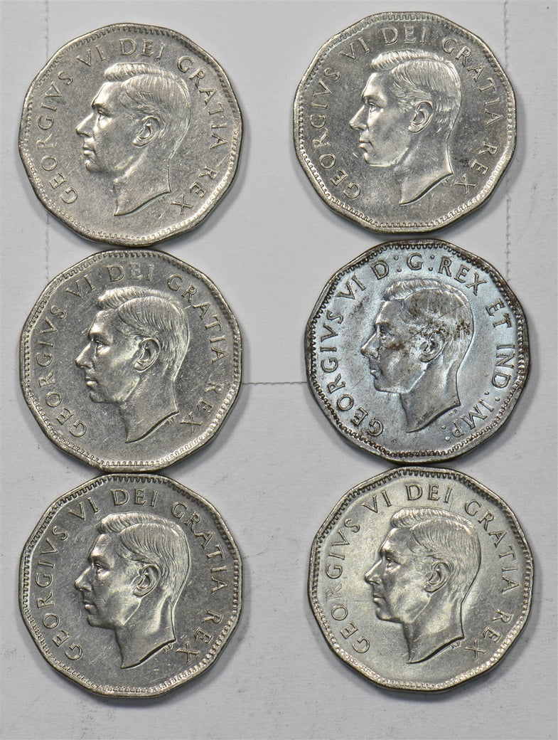 Canada 1751-1951 5 Cents Lot of 6 George VI P902791 combine shipping0