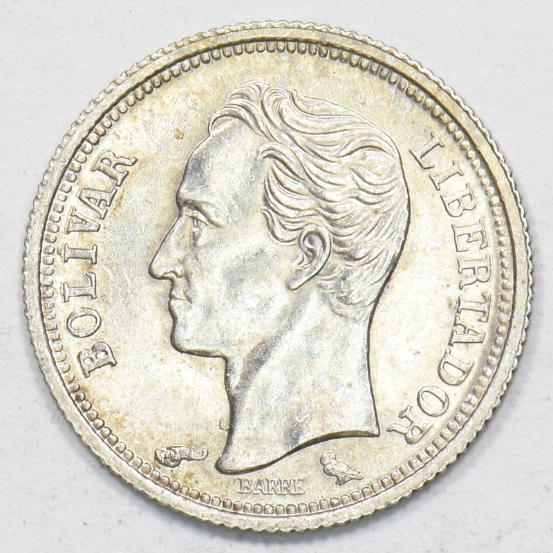 Venezuela 1960 Fourth Republic 25 Centimos Silver P1510230