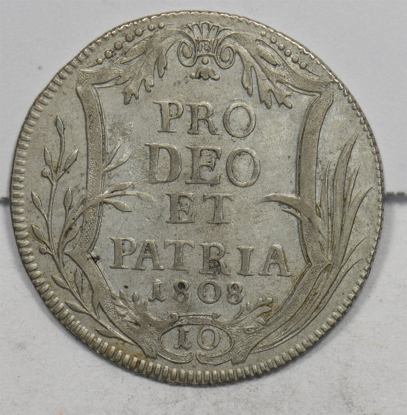 Switzerland 1808-B 10 Schillings AU Billon Zurich P490455 combine shipping0