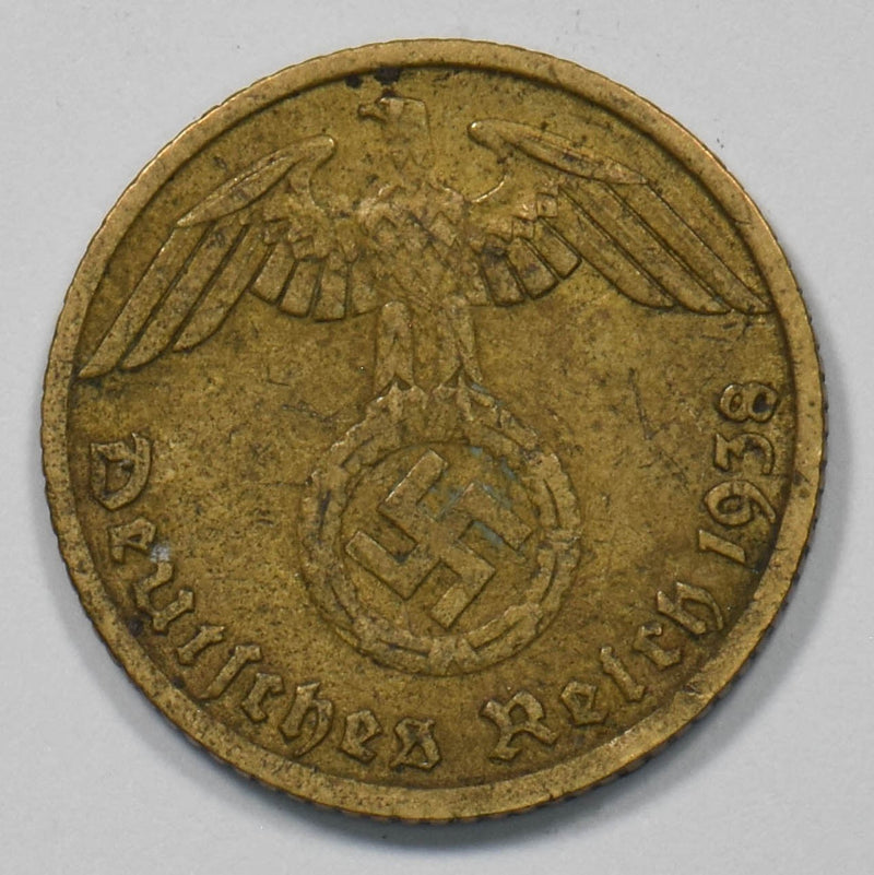 Germany 1938-J 5 Reichspfennig Swastik P902810 combine shipping0