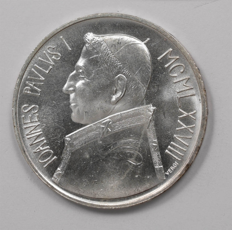 Vatican 1978 1000 Lire Silver 0.392 oz silver KB50 UNC Pope John Paul I P4905020