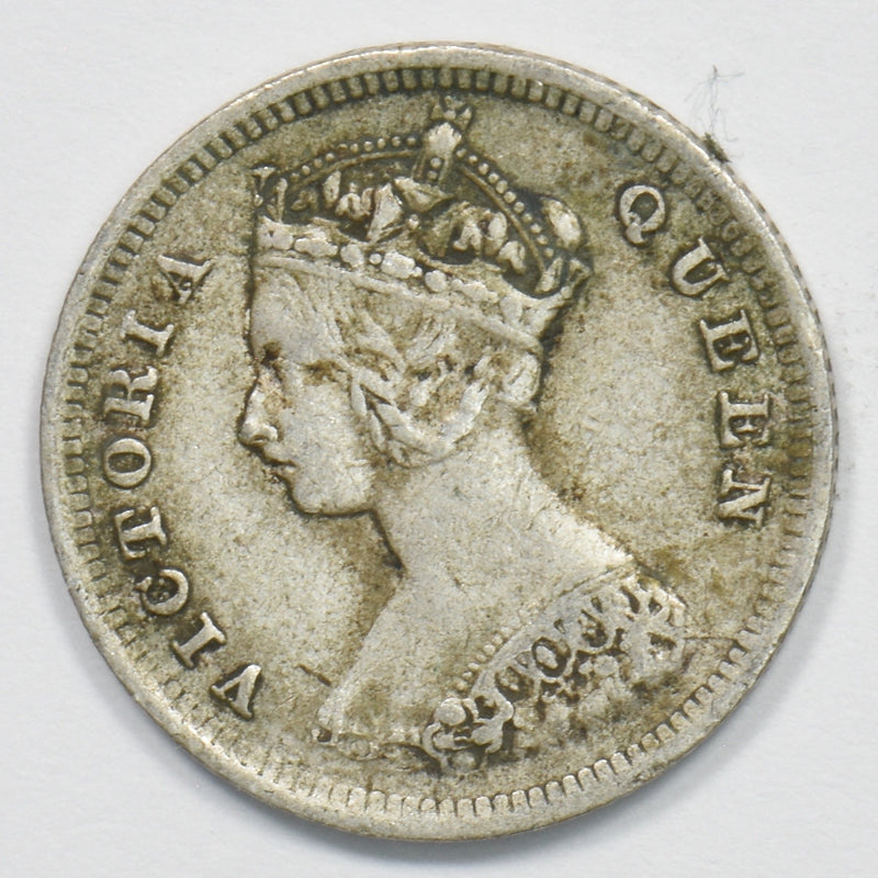 Hong Kong 1894 Queen Victoria 10 Cents Silver P1911170