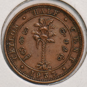Ceylon 1937 1/2 Cent P150118 combine shipping2
