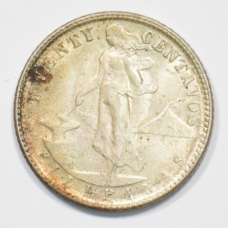 Philippines 1945-D Commonwealth 20 Centavos Silver P1911650