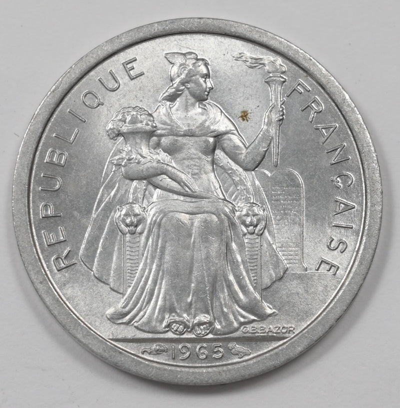 French Polynesia 1965 Liberty Sitting Franc P9046540