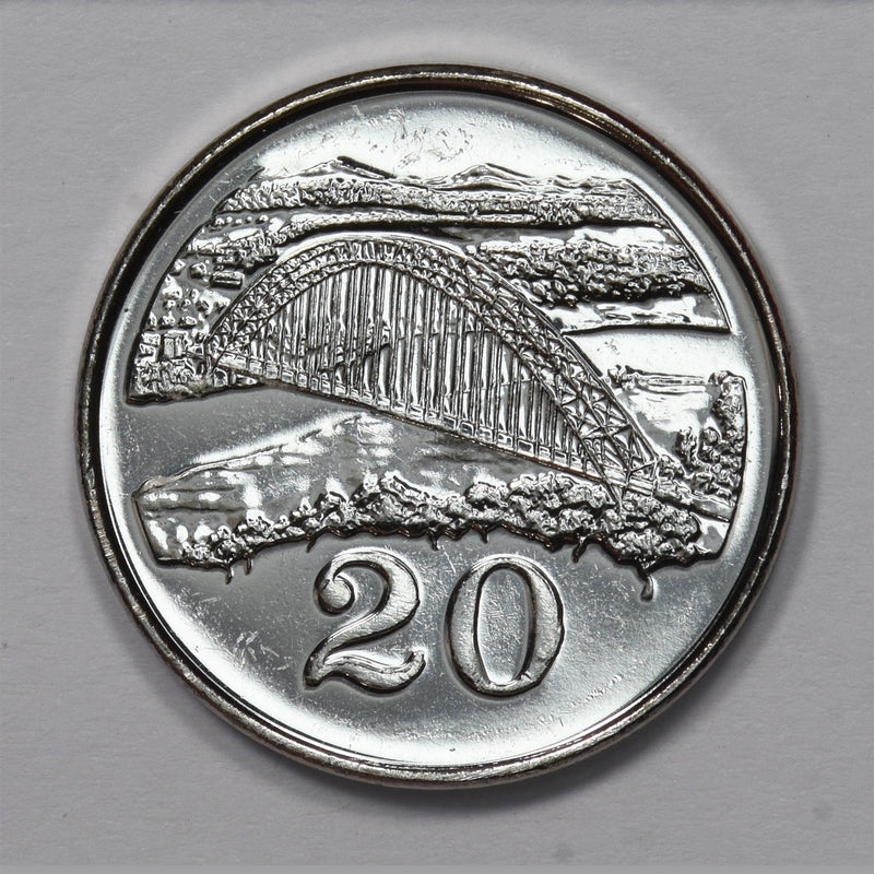 Zimbabwe 2002 Sabi River Bridge 20 Cents Eagle P9031440