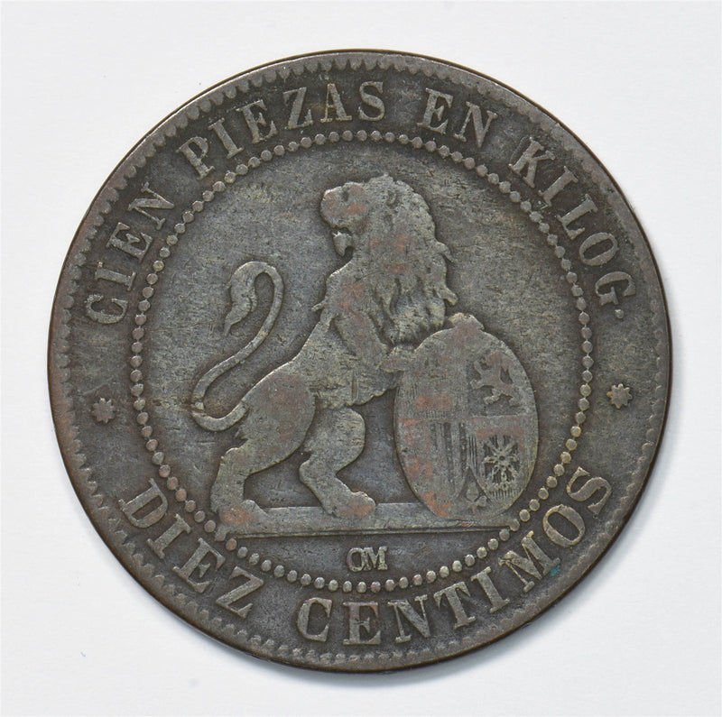 Spain 1870-OM 10 Centimos Hispania seated P903445 combine shipping0
