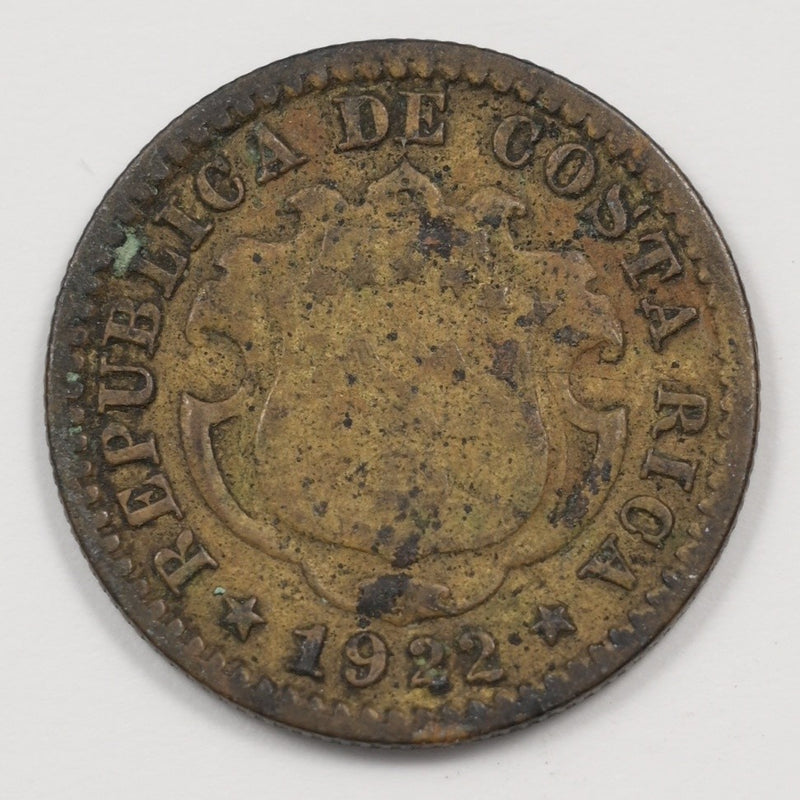 Costa Rica 1922 First Republic 10 Centimos P9043090