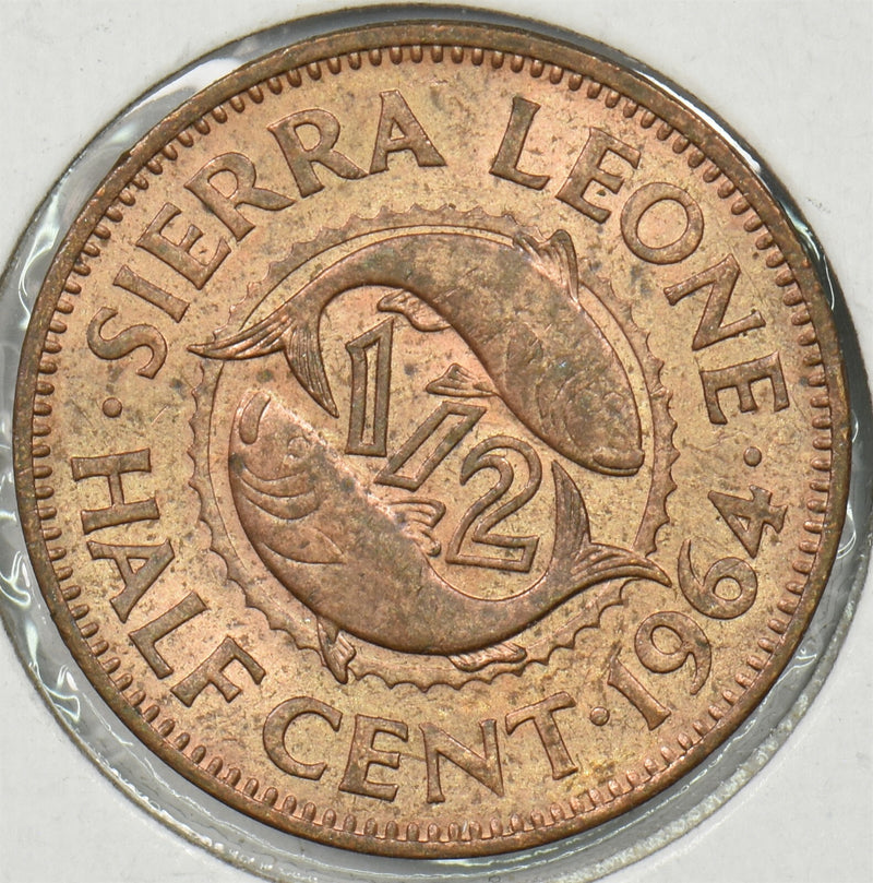 Sierra Leone 1964 1/2 Cent Fish animal P150173 combine shipping0
