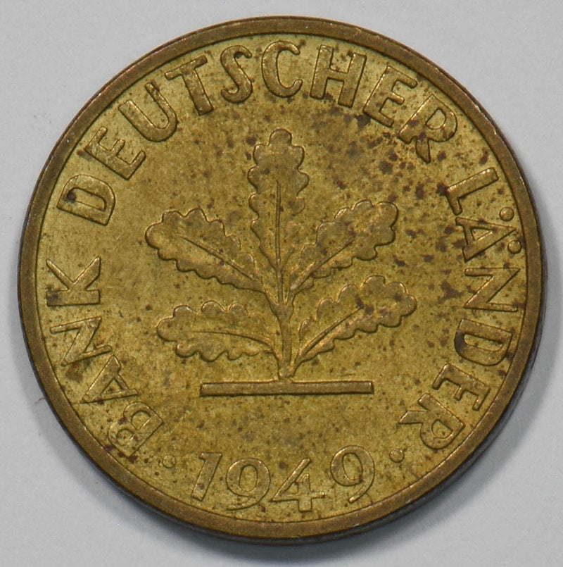 German States 1949-D 5 Pfennig Oak Seedling P902805 combine shipping0