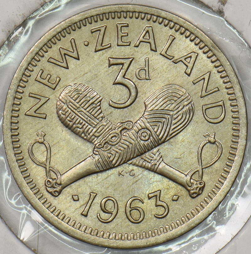 New Zealand 1963 3 Pence P900325 combine shipping0