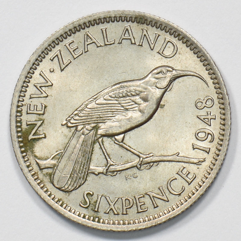 New Zealand 1948 George VI 6 pence P2401620