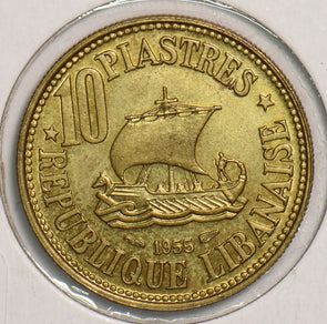 Lebanon 1955 10 Piastres P290236 combine shipping2