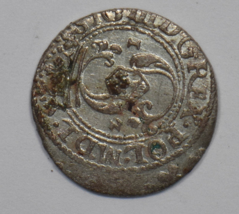 Latvia CA 1550 1 Schilling AU/UNC RIGA Billon Sigismund III Vasa P490452 combine0