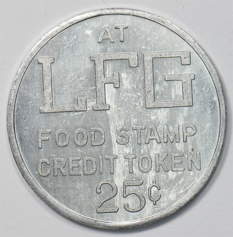 US Token/Medal Tokens: US Trade 25 Cent LFG Food Stamp Credit Token P903504 comb0