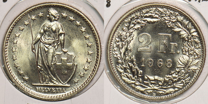 Switzerland 1968 2 Francs P150082 combine shipping0
