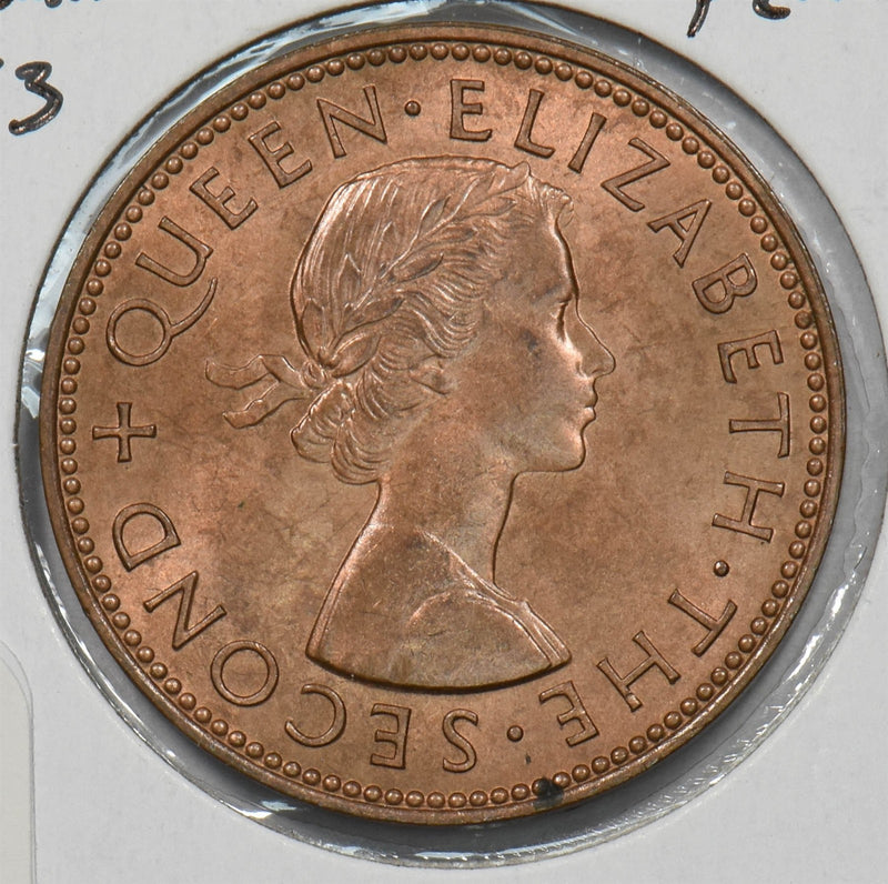 New Zealand 1963 1/2 Penny Elizabeth II P150896 combine shipping0