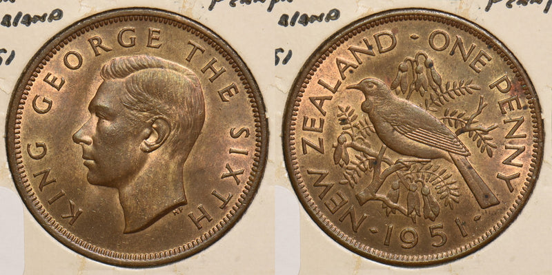 New Zealand 1951 Penny Bird animal P240042 combine shipping0