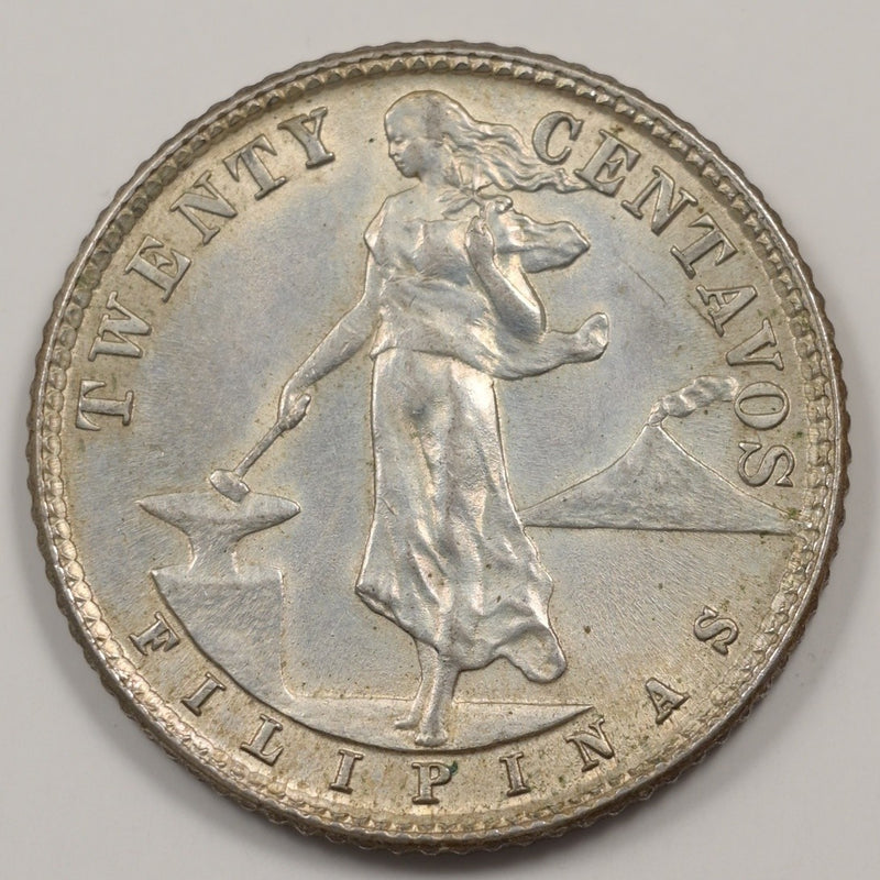 Philippines 1944-D Commonwealth Twenty Centavos Silver P1515210