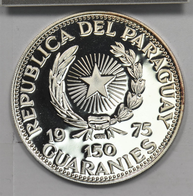 Paraguay 1975 150 Guaranies Silver Proof Apollo 15 P490423 combine shipping0