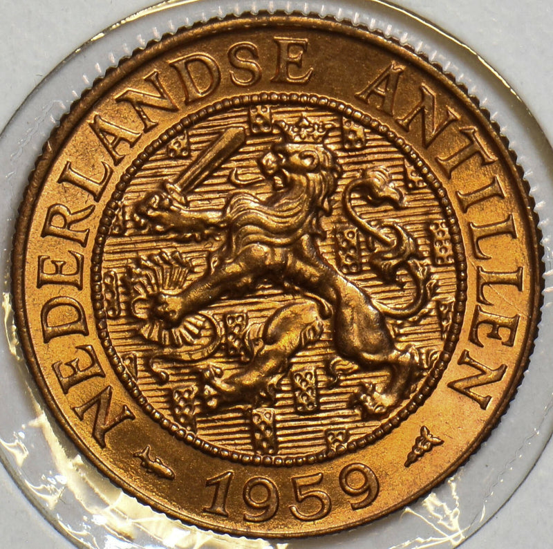 Netherlands Antilles 1959 2 1/2 Cents Lion animal P490072 combine shipping0