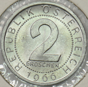 Austria 1966 2 Groschen Eagle animal P190400 combine shipping1
