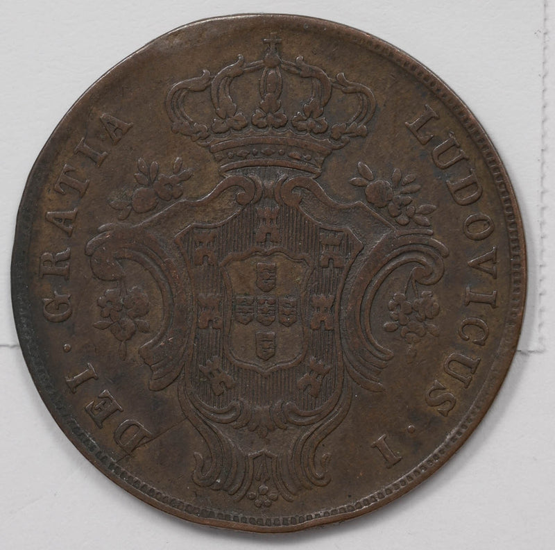 Azores 1865 10 Reis AB+ XF Portugal Luiz I P490524 combine shipping0