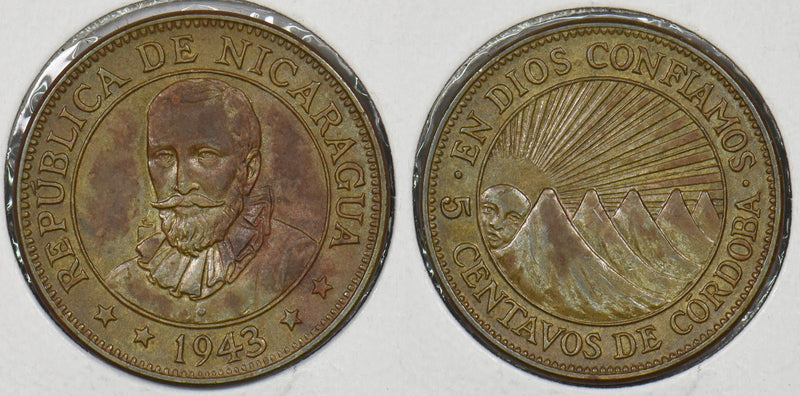 Nicaragua 1943 5 Centavos P290379 combine shipping0