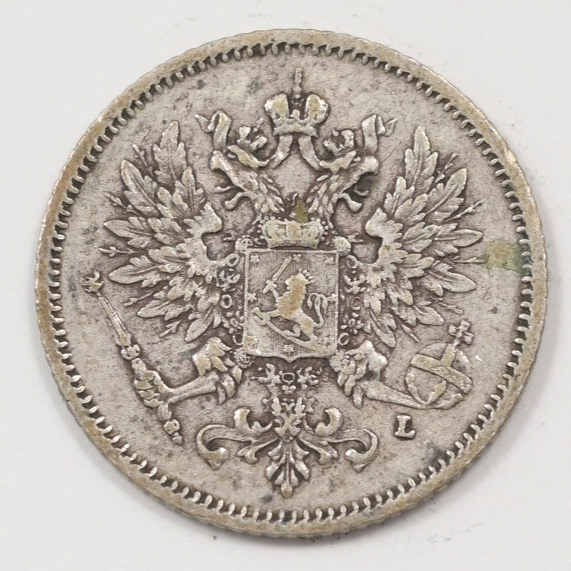 Finland 1908-L Nicholas II 25 Pennia Silver P9041280