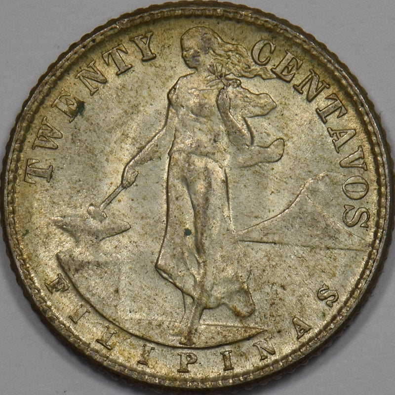Philippines 1944-D Commonwealth 20 Centavos Silver P9026550