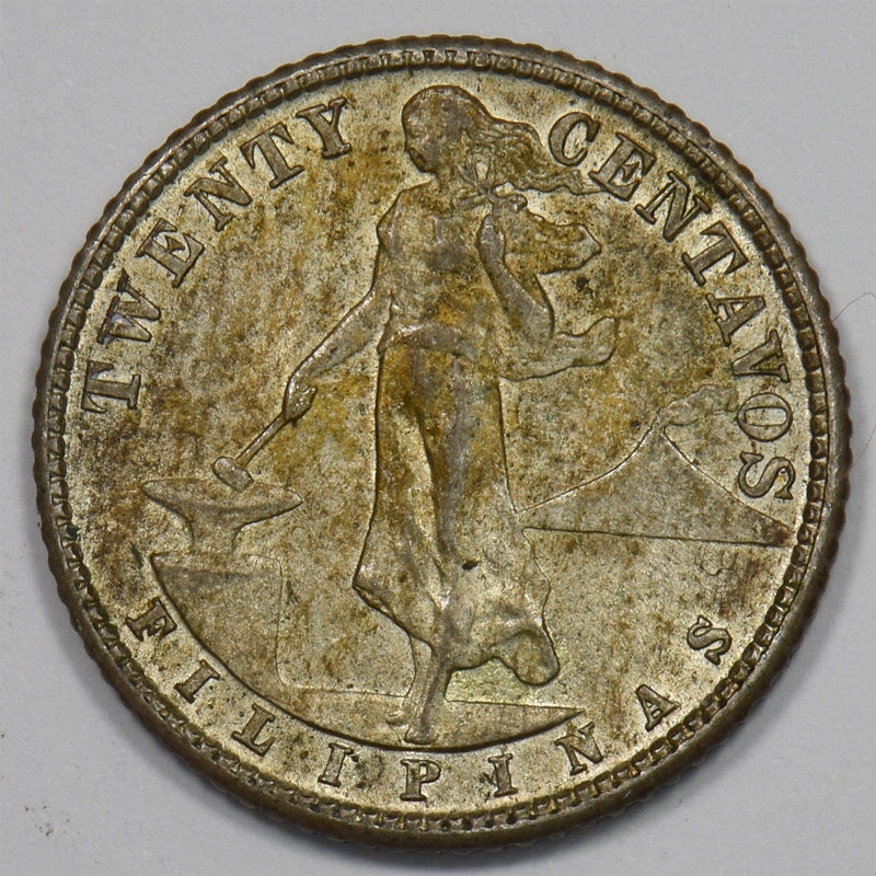 Philippines 1944-D Commonwealth 20 Centavos Silver Py026720
