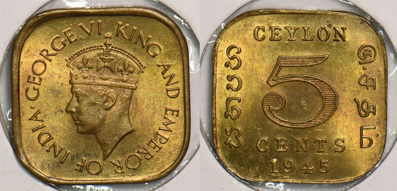 Ceylon 1945 5 Cents P290256 combine shipping0