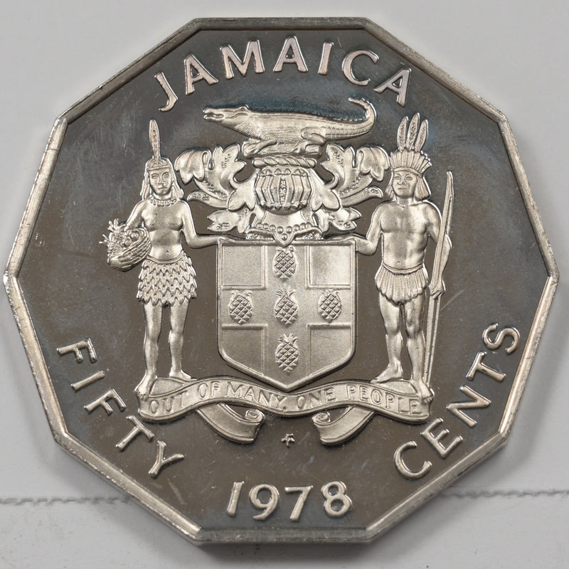 Jamaica 1978 Silver Nuggets / Shot / Granules 50 Cents Proof P9046610