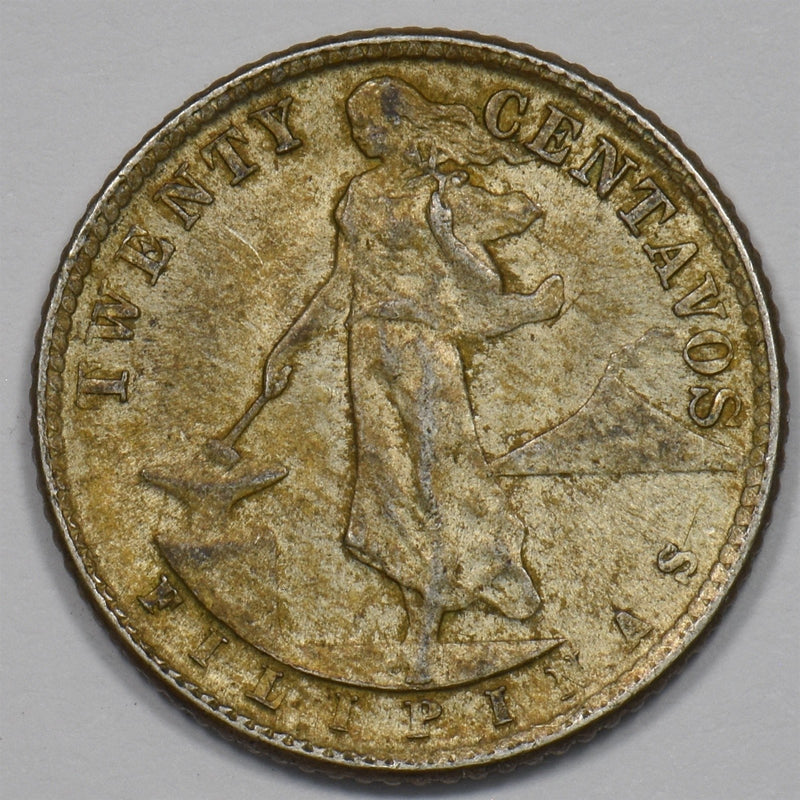 Philippines 1944-S Commonwealth 20 Centavos Silver P9026540