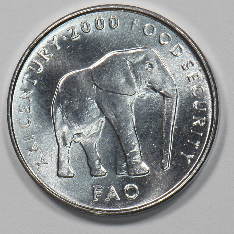 Somalia 2000 5 Shillings Elephant P150907 combine shipping0