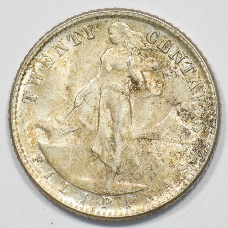 Philippines 1945-D Commonwealth 20 Centavos Silver P1510650