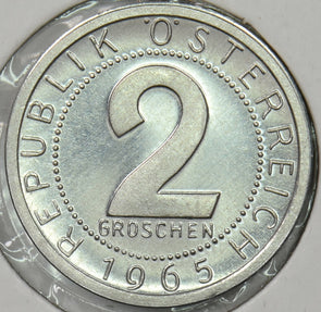 Austria 1965 2 Groschen P190369 combine shipping1